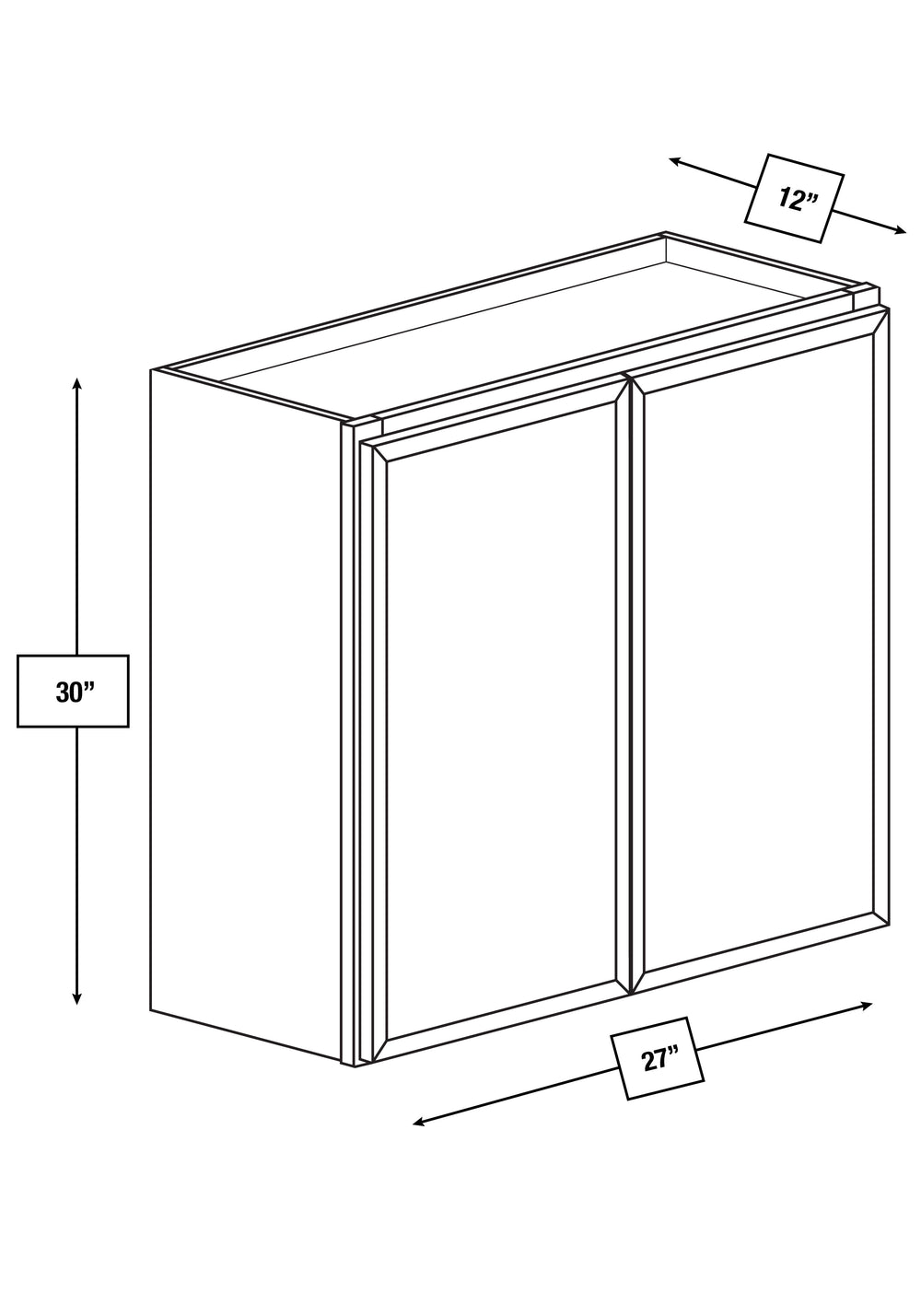 Franklin White Slim Shaker 27 in. x 30 in. Wall Cabinet