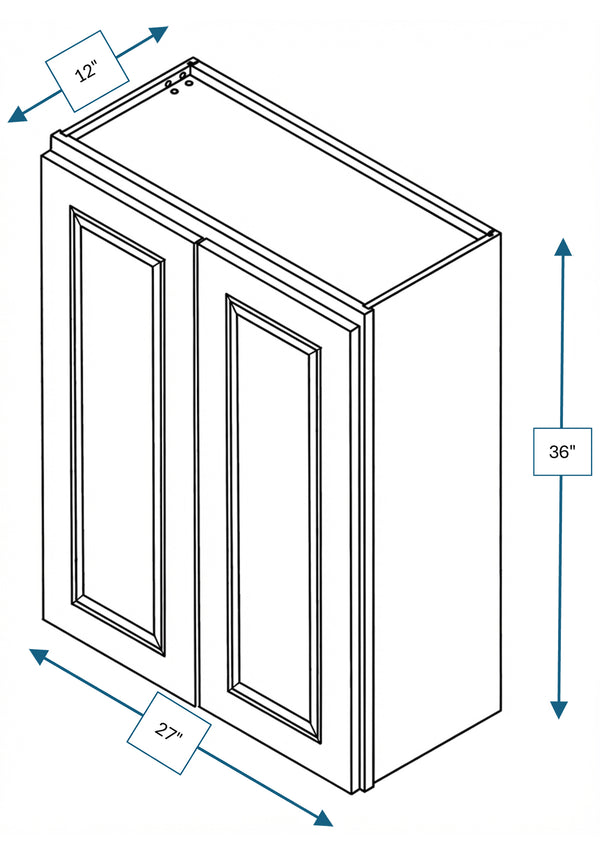 Montpelier Sage Raised Panel 27 in. x 36 in. Wall Cabinet