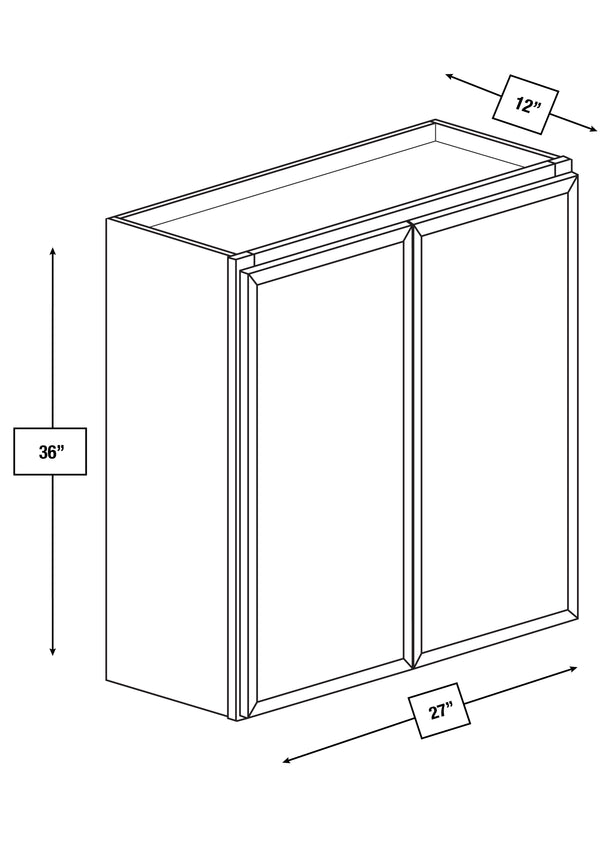 Broadway Black Slim Shaker 27 in. x 36 in. Wall Cabinet