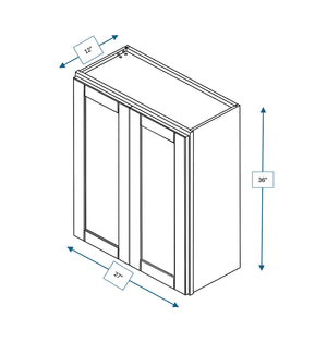 Malibu White 27 in. Wide x 12 in. Deep x 36 in. Tall - Wall Shaker Cabinet