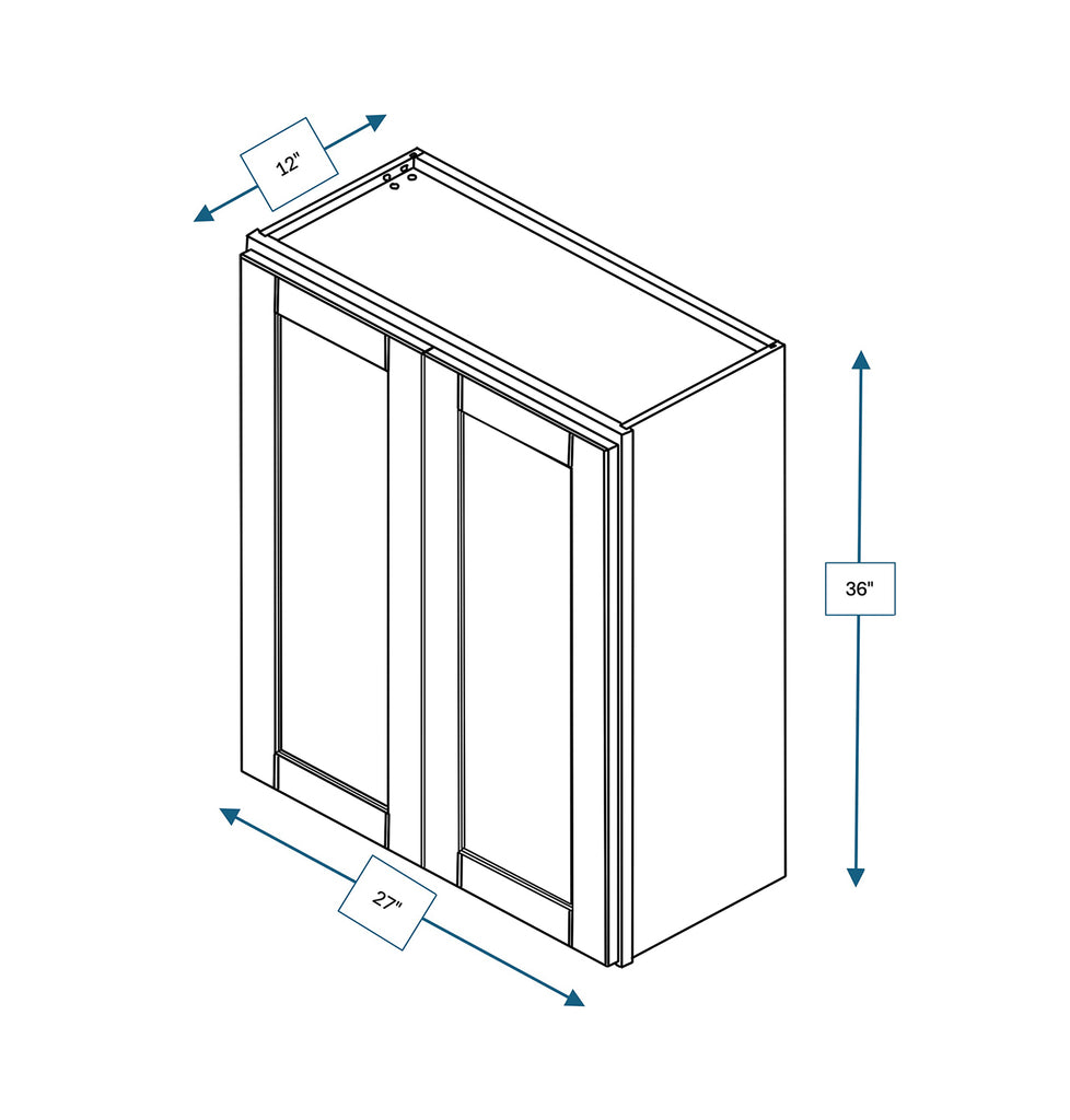 Malibu White Shaker 27 in. x  36 in. Wall Cabinet