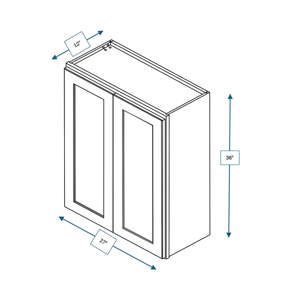 Hampton Pewter Shaker 27 in. x 36 in. Wall Cabinet