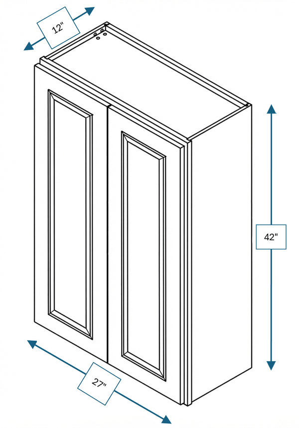 Montpelier Sage Raised Panel 27 in. x 42 in. Wall Cabinet