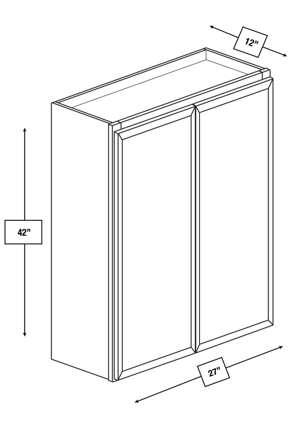 Franklin White Slim Shaker 27 in. x 42 in. Wall Cabinet