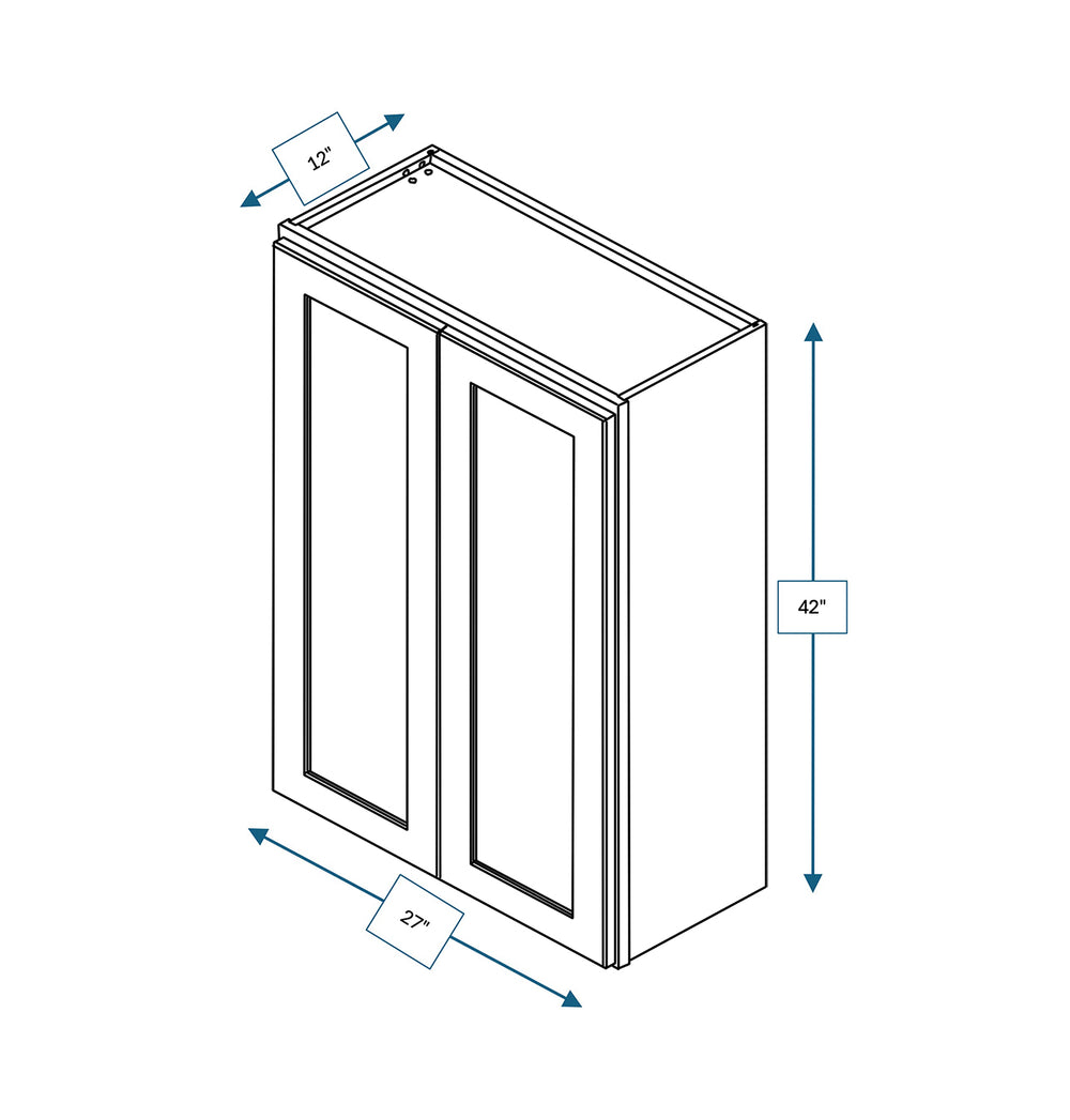 Hampton Pewter 27 in. Wide x 12 in. Deep x 42 in. Tall - Wall Shaker Cabinet
