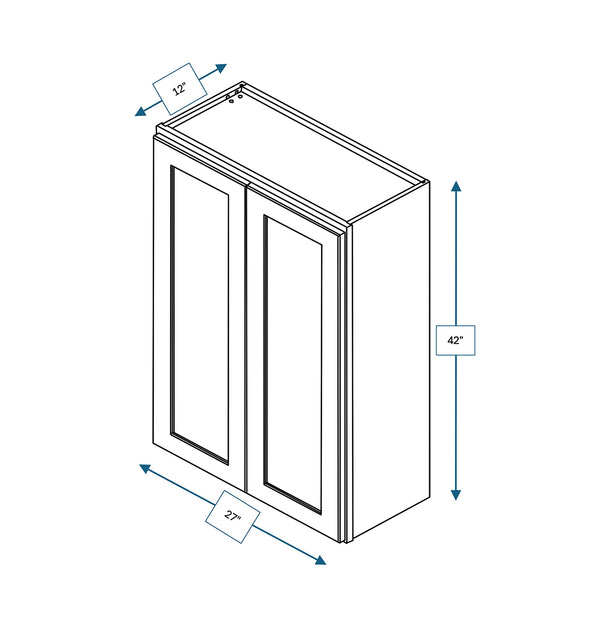 Platinum Grey 27 in. Wide x 12 in. Deep x 42 in. Tall - Wall Shaker Cabinet