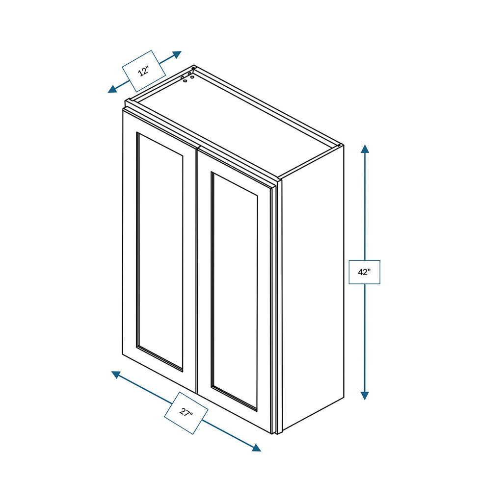 Hampton Pewter Shaker 27 in. x 42 in. Wall Cabinet