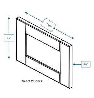 Malibu White Frosted Glass Door for 30 in. Wide x 12 in. Deep x 12 in. Tall - Wall Shaker Cabinet - 2 Pack
