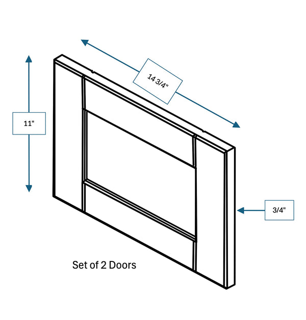 Malibu White Frosted Glass Door for 30 in. Wide x 12 in. Deep x 12 in. Tall - Wall Shaker Cabinet - 2 Pack
