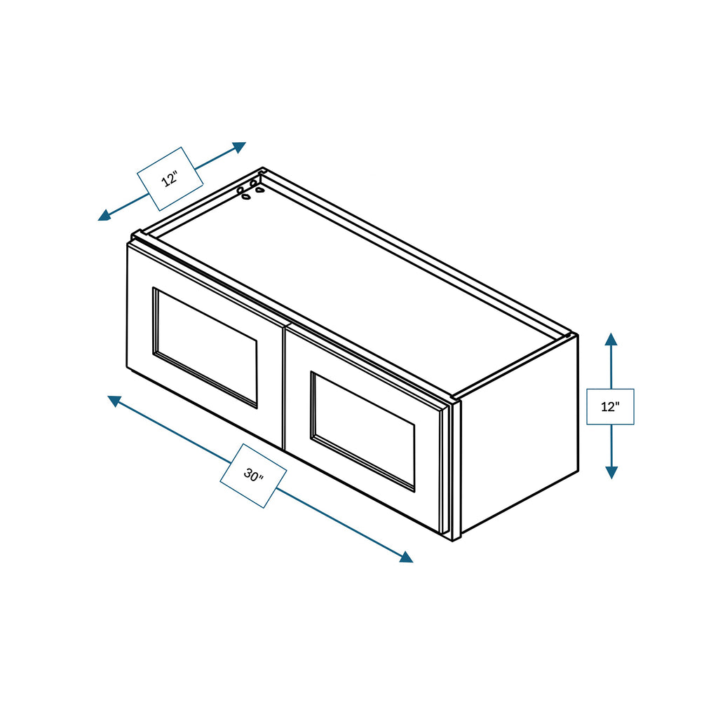 Platinum Grey Shaker 30 in. x 12 in. Wall Cabinet