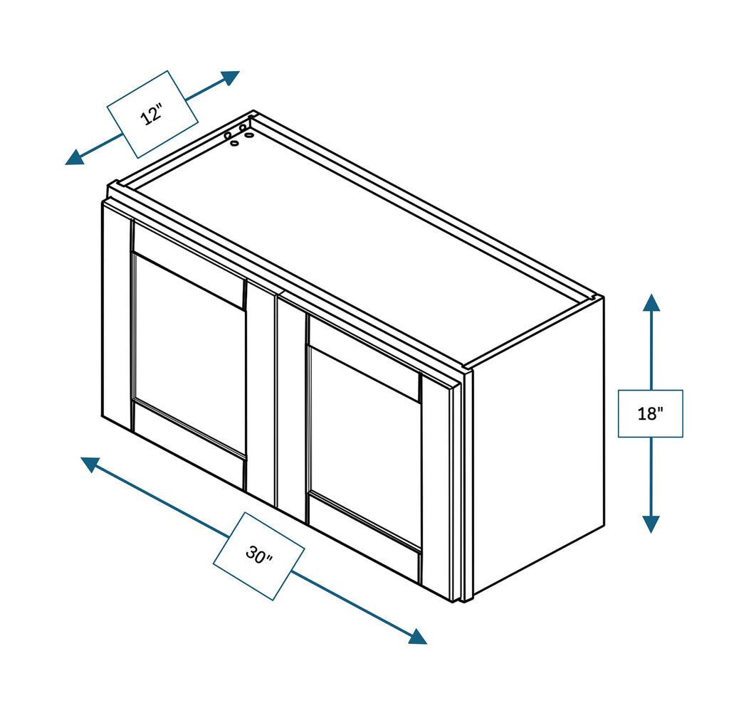 Malibu White Shaker 30 in. x 18 in. Wall Cabinet