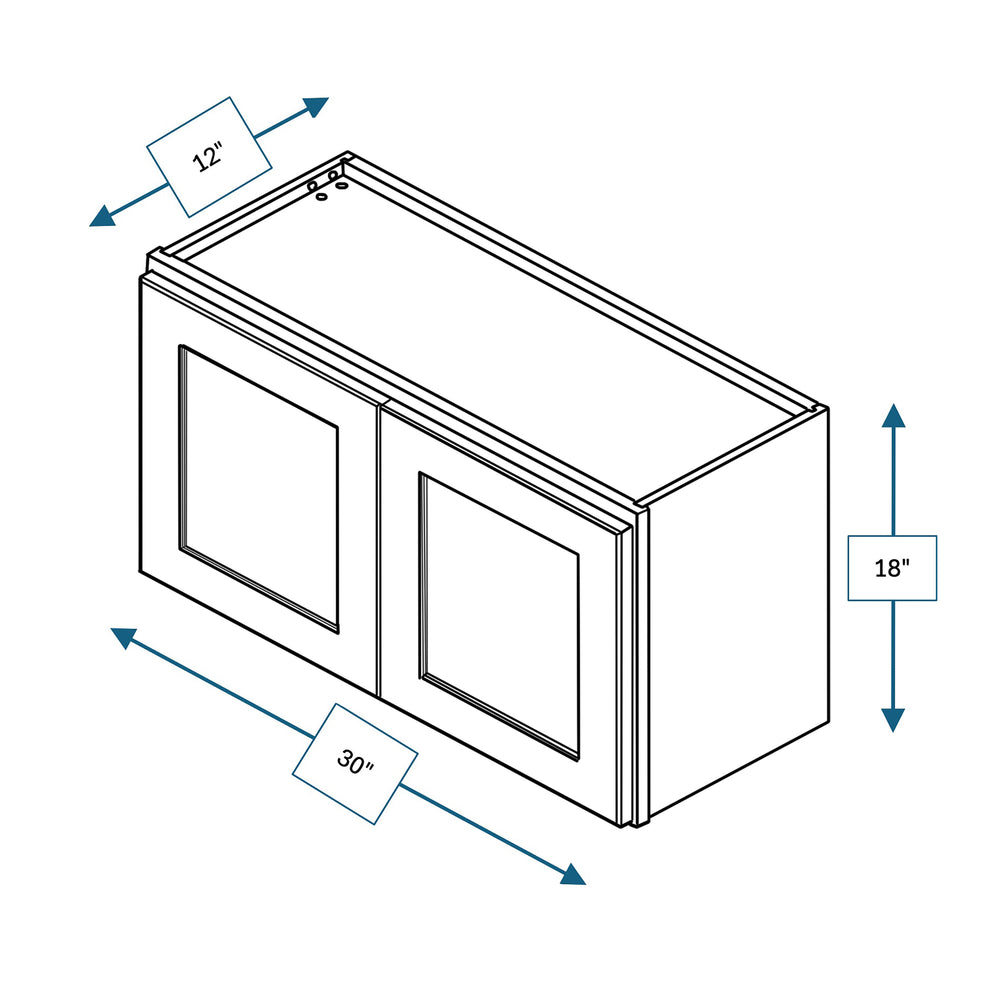 Builder's Pride White 30 in. Wide x 12 in. Deep x 18 in. Tall - Wall Shaker Cabinet