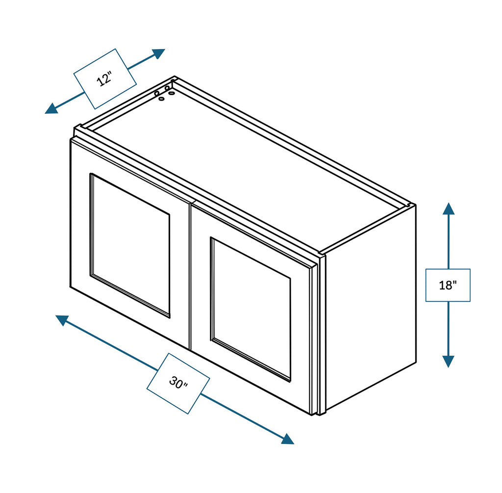 Platinum Grey Shaker 30 in. x 18 in. Wall Cabinet