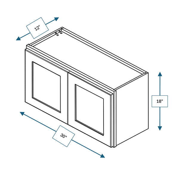 Platinum Grey 30 in. Wide x 12 in. Deep x 18 in. Tall - Wall Shaker Cabinet