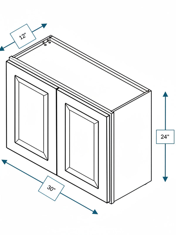 Sea Pines Green Bevel Shaker 30 in. x 24 in. Wall Cabinet