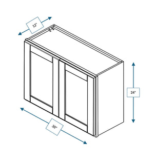 Malibu White 30 in. Wide x 12 in. Deep x 24 in. Tall - Wall Shaker Cabinet