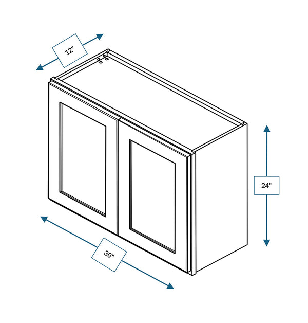 Platinum Grey 30 in. Wide x 12 in. Deep x 24 in. Tall - Wall Shaker Cabinet