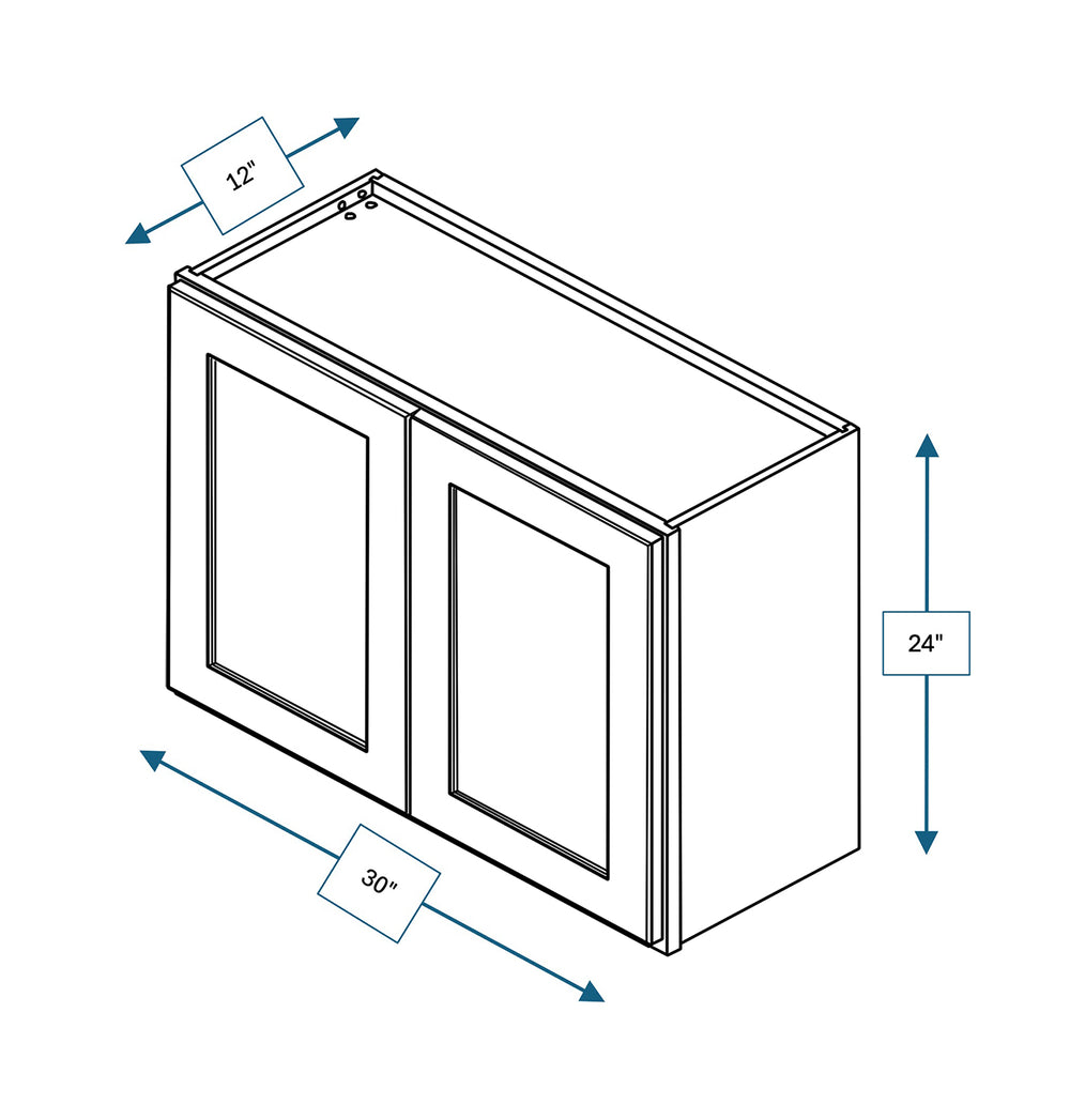 Annapolis Blue 30 in. Wide x 12 in. Deep x 24 in. Tall - Wall Shaker Cabinet