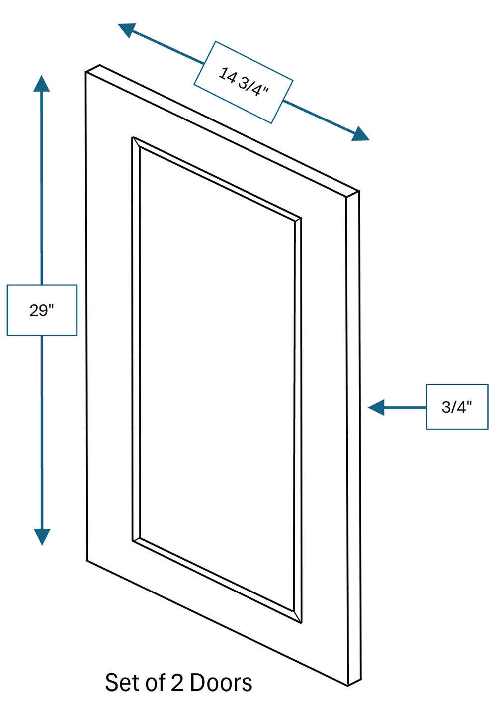 Montpelier Sage Raised Panel Clear Glass Door 2-Pack 30 in. x 30 in.