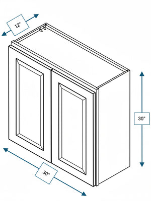 Broad Creek Blue Bevel Shaker 30 in. x  30 in. Wall Cabinet