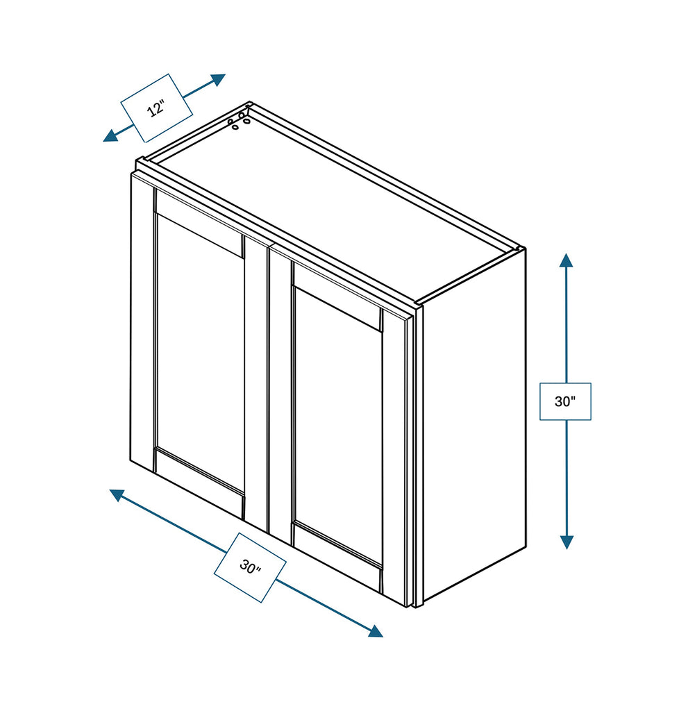 Malibu White Shaker 30 in. x  30 in. Wall Cabinet
