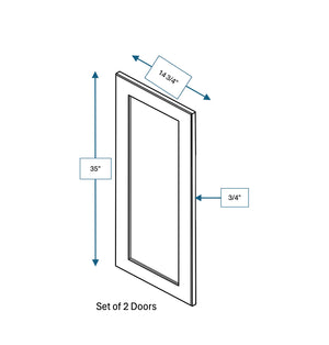 Hampton Pewter Clear Glass Door for 30 in. Wide x 12 in. Deep x 36 in. Tall - Wall Shaker Cabinet - 2 Pack