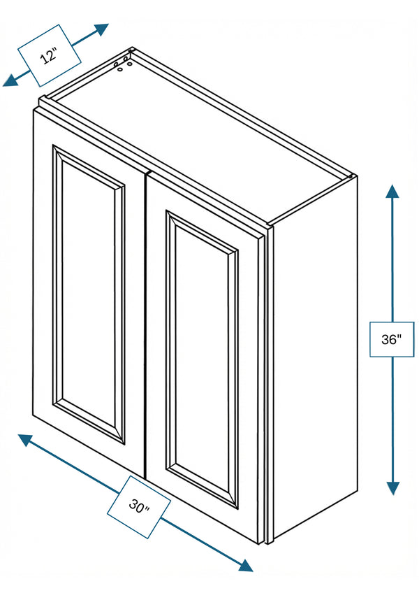 Montpelier Sage Raised Panel 30 in. x 36 in. Wall Cabinet