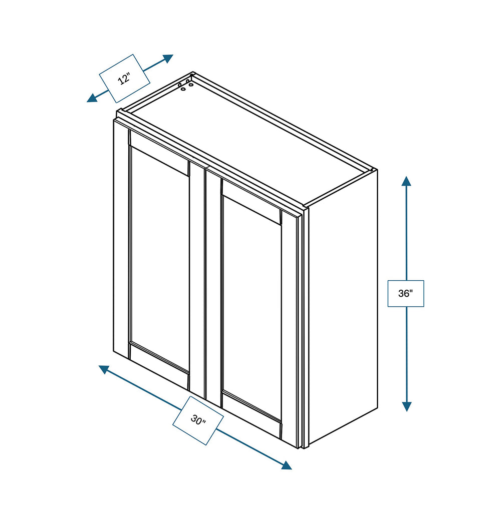 Malibu White 30 in. Wide x 12 in. Deep x 36 in. Tall - Wall Shaker Cabinet