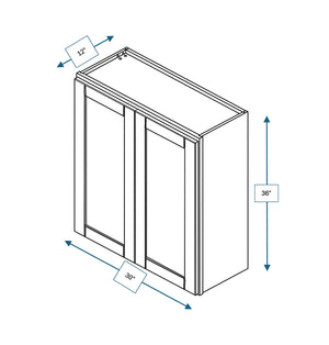 Malibu White 30 in. Wide x 12 in. Deep x 36 in. Tall - Wall Shaker Cabinet