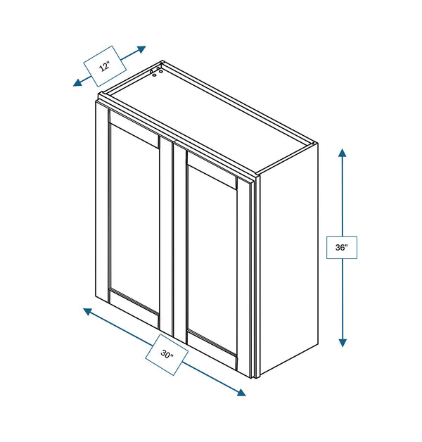 Malibu White 30 in. Wide x 12 in. Deep x 36 in. Tall - Wall Shaker Cabinet