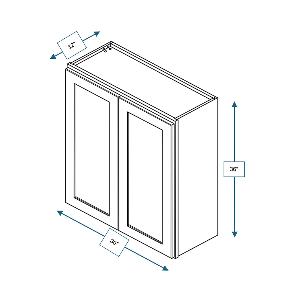 Platinum Grey Shaker 30 in. x 36 in. Wall Cabinet