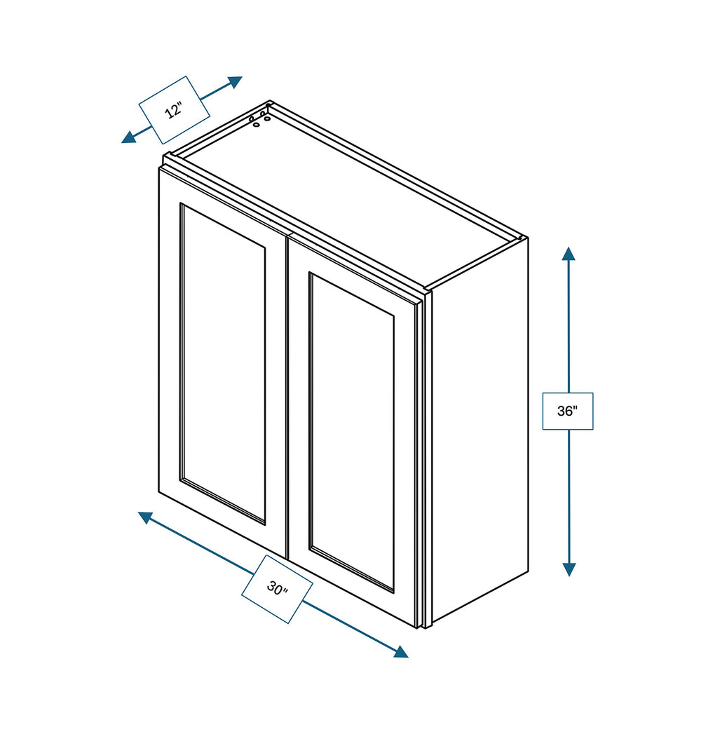 Nantucket Bluff 30 in. Wide x 12 in. Deep x 36 in. Tall - Wall Shaker Cabinet