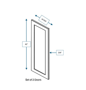 Platinum Grey Clear Glass Door for 30 in. Wide x 12 in. Deep x 42 in. Tall - Wall Shaker Cabinet - 2 Pack
