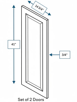 Sea Pines Green Bevel Shaker Clear Glass Door 30 in. x 42 in. - 2 Pack