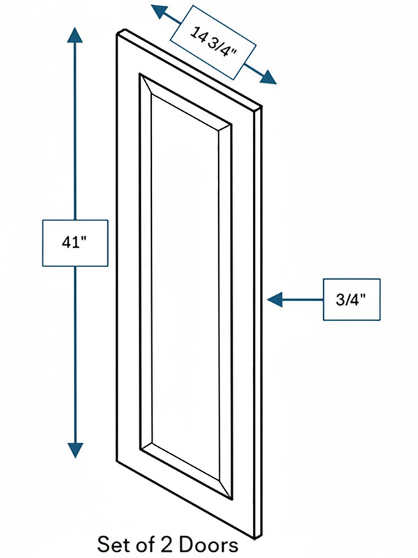Sea Pines Green Bevel Shaker Clear Glass Door 30 in. x 42 in. - 2 Pack