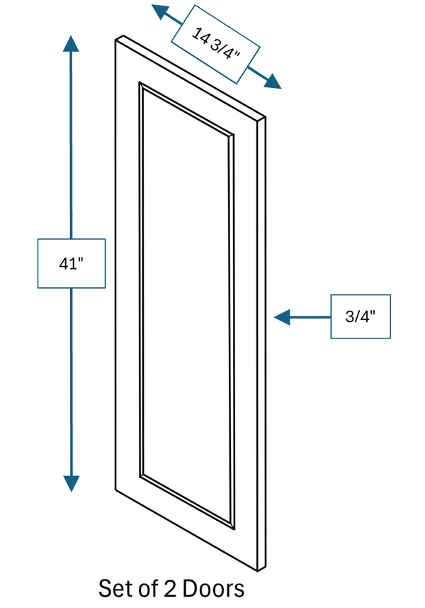 Montpelier Sage Raised Panel Clear Glass Door 2-Pack 30 in. x 42 in.