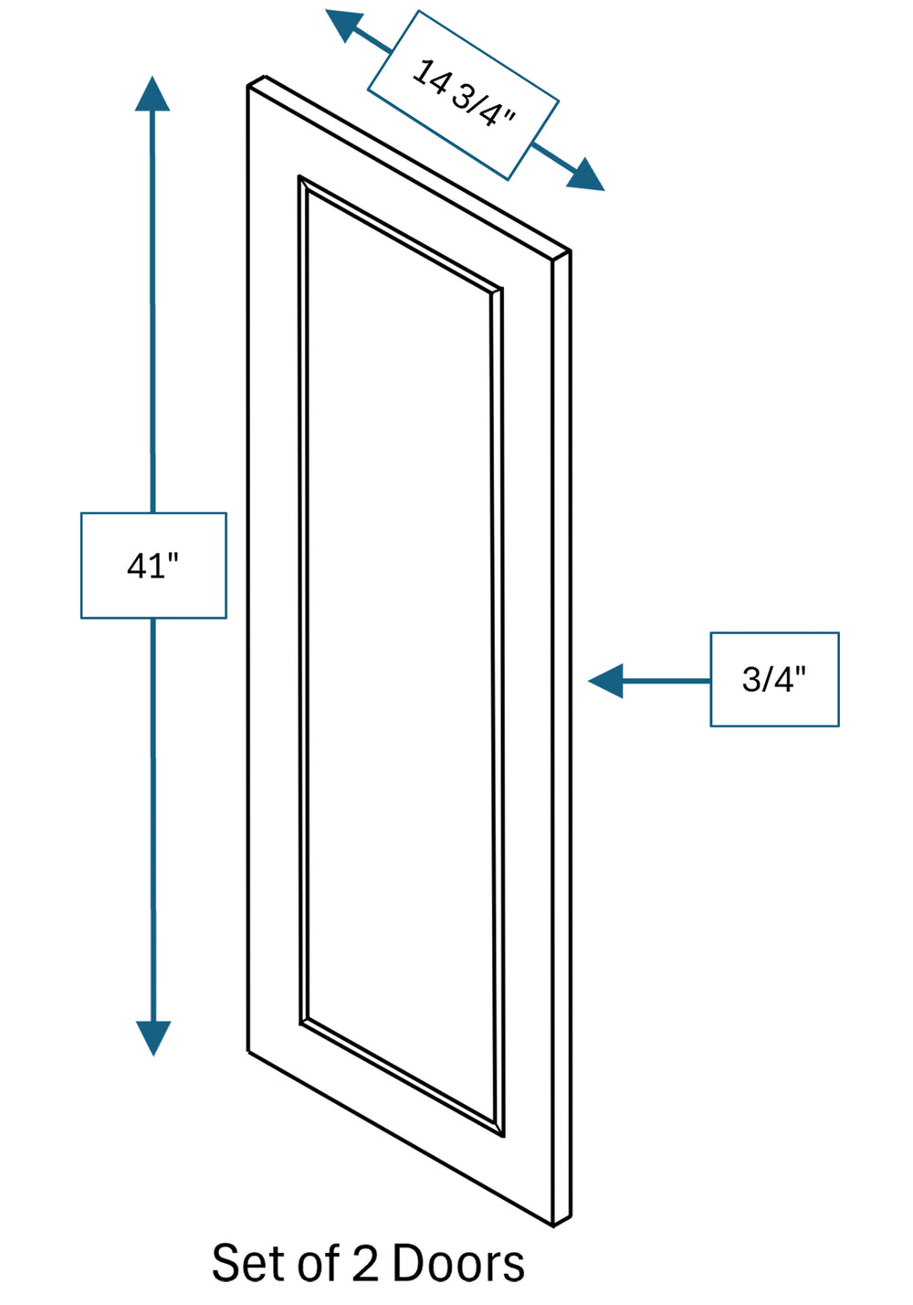 Cotswold Linen Raised Panel Clear Glass Door 2-Pack 30 in. x 42 in.