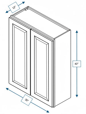 Broad Creek Blue Bevel Shaker 30 in. x  42 in. Wall Cabinet