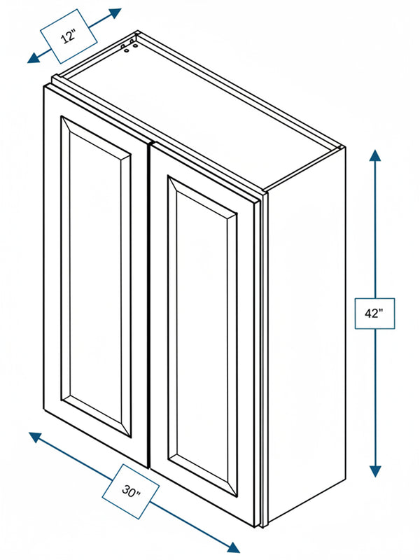 Sea Pines Green Bevel Shaker 30 in. x  42 in. Wall Cabinet