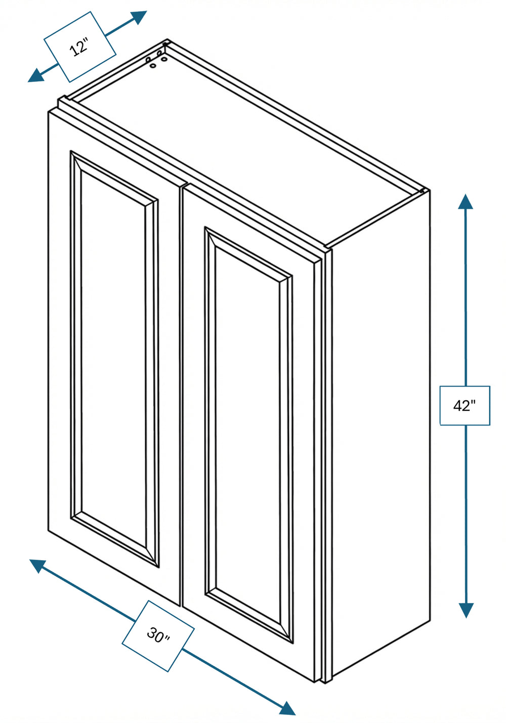 Knightsbridge Brown Raised Panel 30 in. x 42 in. Wall Cabinet