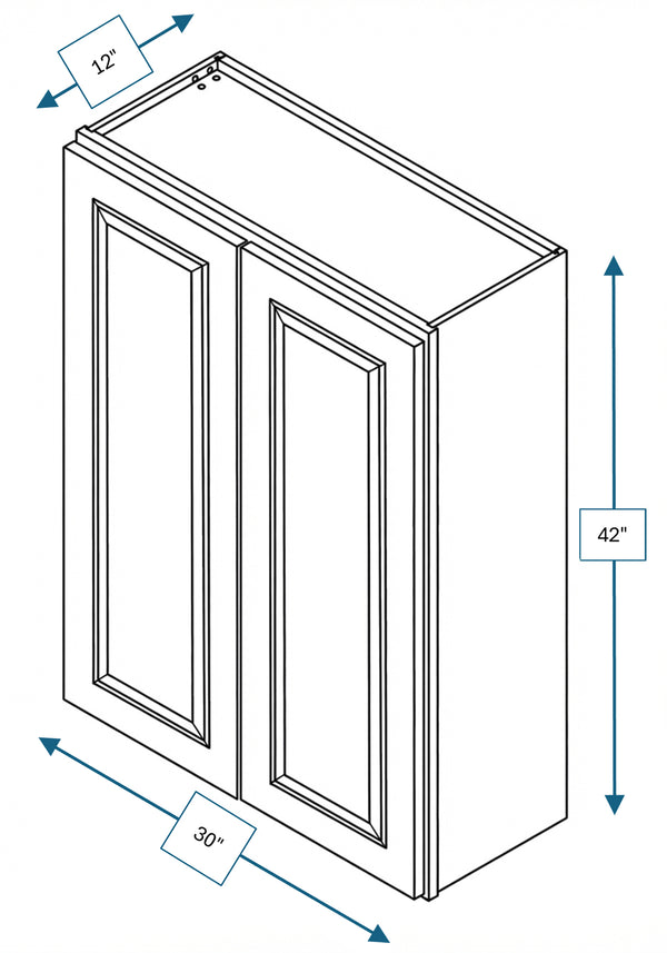 Knightsbridge Brown Raised Panel 30 in. x 42 in. Wall Cabinet