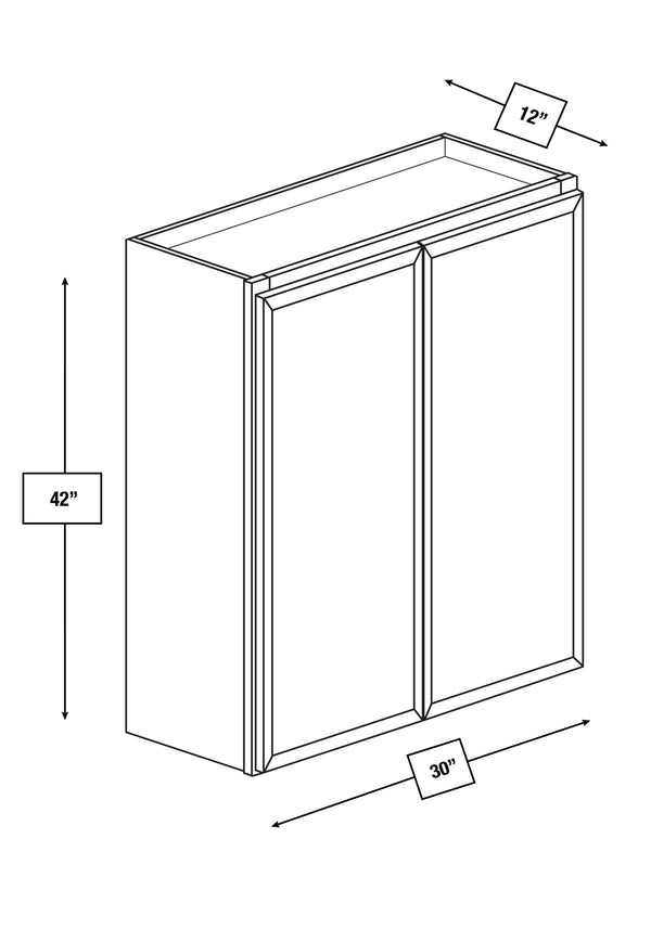 Franklin White Slim Shaker 30 in. x 42 in. Wall Cabinet