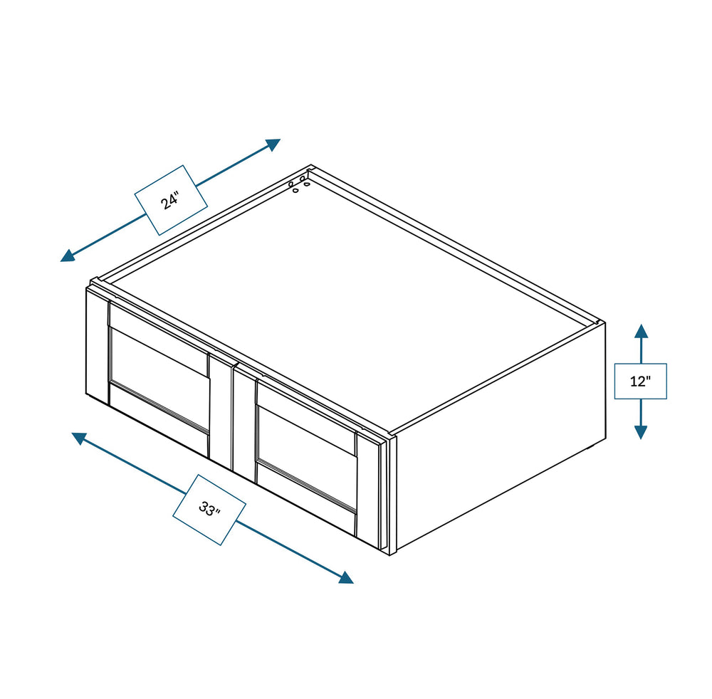 Builder's Pride Bluff Shaker Double Depth Wall Cabinet 33 in. x 12 in. x 24 in.