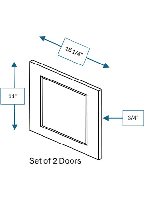 Chalet White Raised Panel Chalet White WC 33X12 Clear Glass DOOR 2 PACK