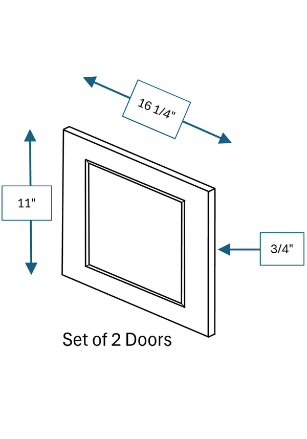 Chalet White Raised Panel Chalet White WC 33X12 Clear Glass DOOR 2 PACK