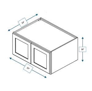Platinum Grey 33 in. Wide x 24 in. Deep x 18 in. Tall - Double Depth Wall Shaker Cabinet