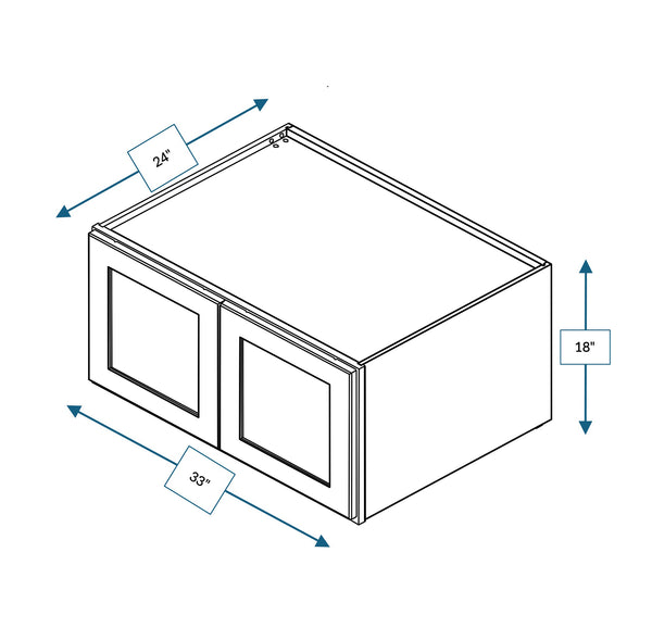Builder's Pride Suede Shaker Double Depth Wall Cabinet 33 in. x 18 in. x 24 in.