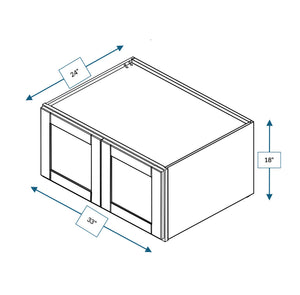 Malibu White 33 in. Wide x 24 in. Deep x 18 in. Tall - Double Depth Wall Shaker Cabinet