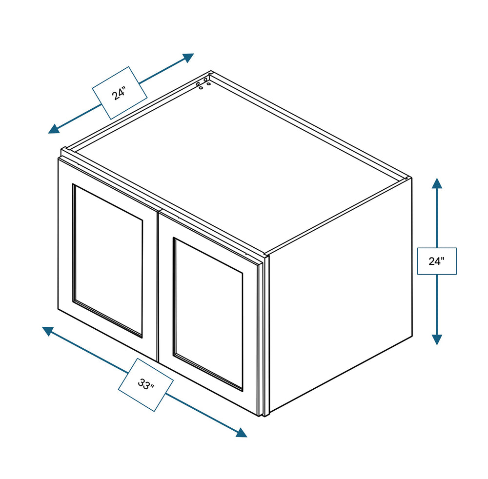 Builder's Pride Suede Shaker Double Depth Wall Cabinet 33 in. x 24 in. x 24 in.