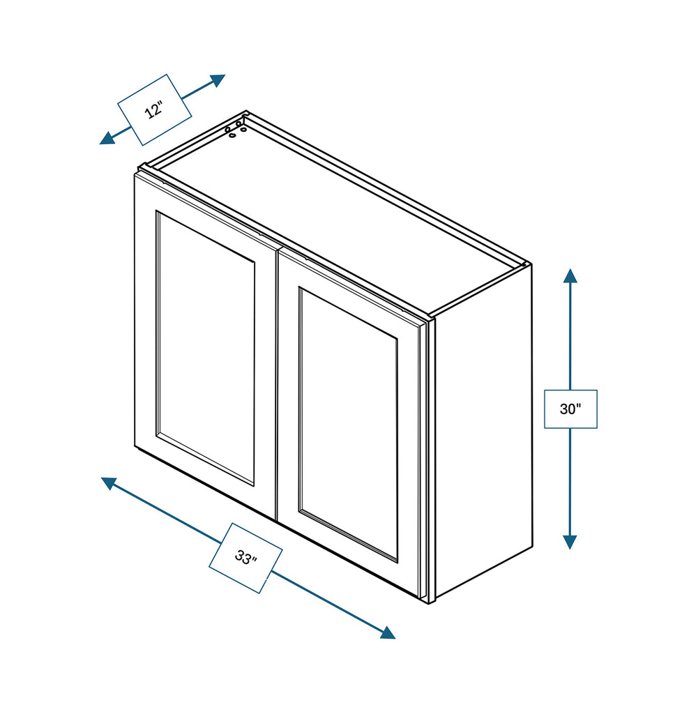 Platinum Grey Shaker 33 in. x 30 in. Wall Cabinet